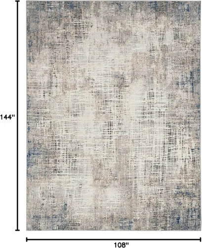 Vista 2 de Calvin Klein CK022 Infinity Abstract Blue Multicolor 9 x 12 pies, fácil de limpiar, no se desprende, para dormitorio, sala de estar, comedor, cocina