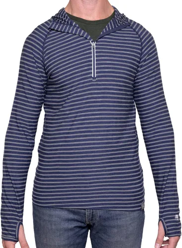 Vista 3 de MERIWOOL Sudadera con capucha para hombre, ligera, de lana merina, manga larga, térmica