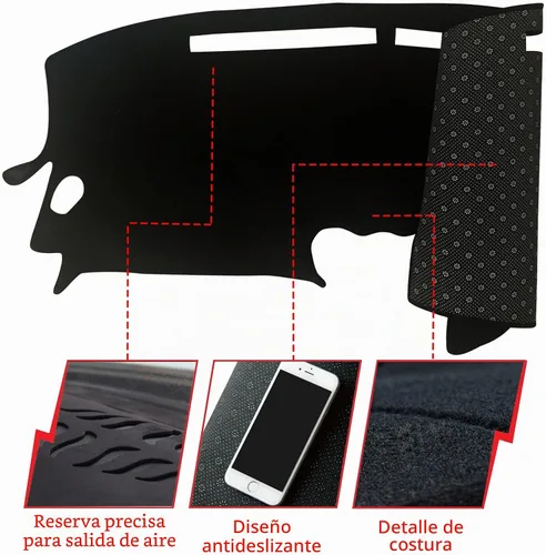 Vista 2 de Tapete antideslizante para tablero de instrumentos compatible con Nissan Altima 2007-2012 Protector solar (borde negro)