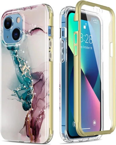 Vista 20 de Esdot Funda protectora para iPhone 13 Mini con protector de pantalla integrado, protección de grado militar con diseños de moda para mujeres