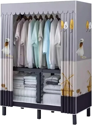 Vista 17 de Armarios grandes Armario portátil Armario con áreas para colgar Armario de metal de acero Armario de ropa Armario para colgar Dormitorio Armario