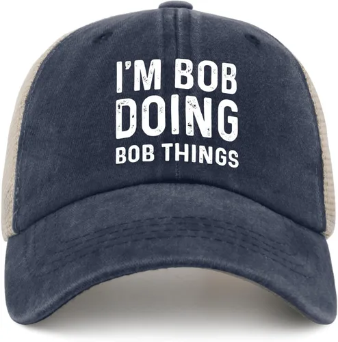 Vista 32 de Im Bob Doing Bob Things - Sombrero de camionero para hombre, sombrero de malla vintage para verano