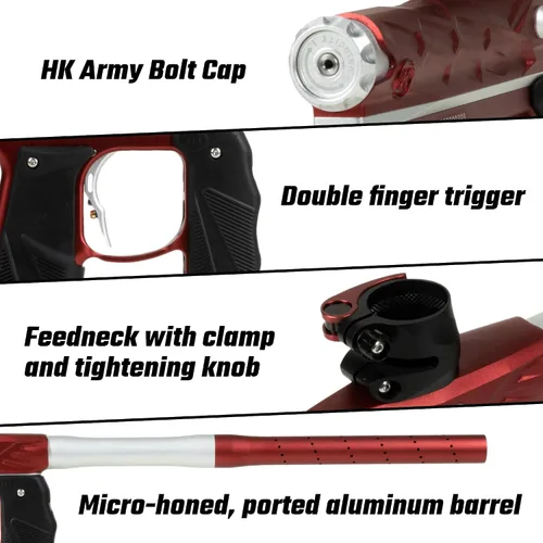 Vista 2 de HK Army Empire Mini GS - Marcador electrónico de paintball (rojo/plateado)