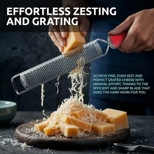 Vista 7 de Rallador de queso rallador de limón y parmesano – Ralladores de cítricos de primera calidad para cocina W acero inoxidable, para chocolate, ajo