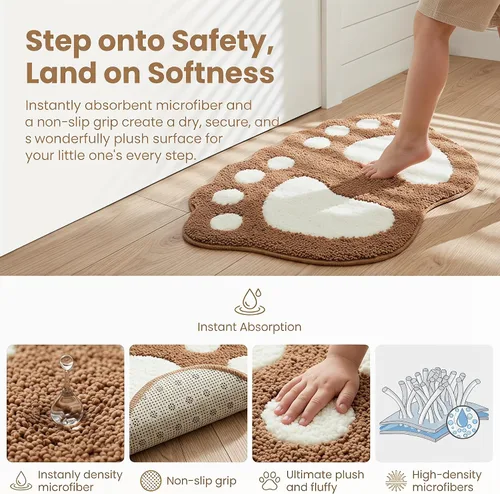 Vista 2 de TOPCHANCES Tapete de baño, antideslizante y grande para pies grandes, tapete de baño absorbente de agua, tapete de microfibra para inodoro, tapete