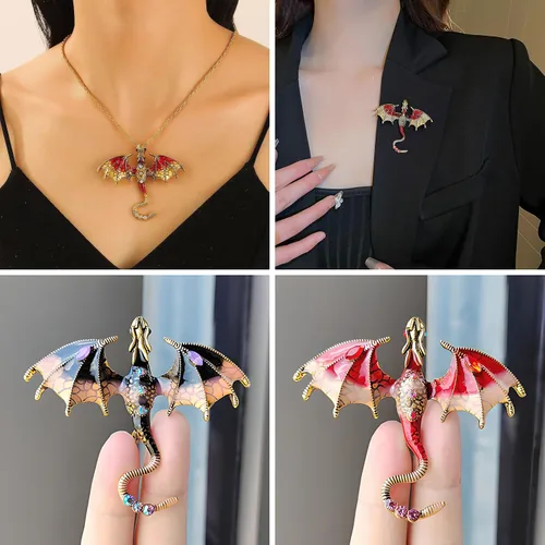 Vista 4 de stino Juego de 10 colgantes de dragón de metal 3D para collares y fabricación de joyas