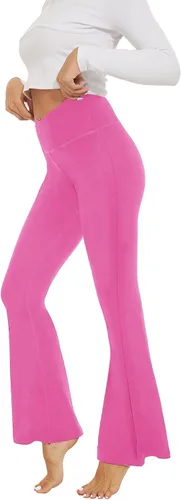 Vista 34 de ZOOSIXX Pantalones de yoga acampanados para mujer, leggings cruzados suaves con corte de bota