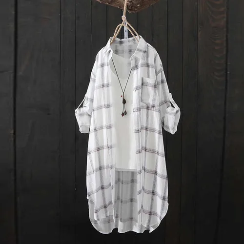 Vista 2 de Long Sleeve Shirts for Women Spring Summer Dressy Casual Button Down Plus Size Tops Office Work Blouses