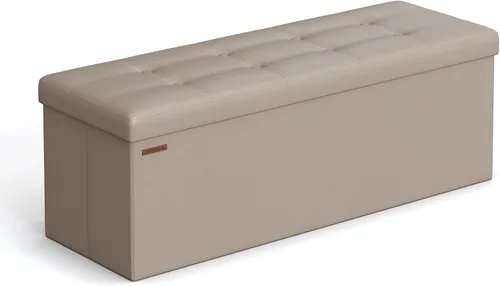 Vista 27 de Songmics Funda de piel sintética plegable – Banco de almacenamiento otomano reposapiés