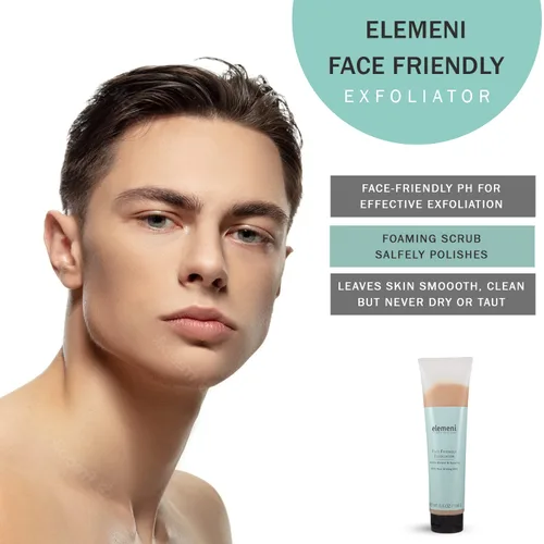 Vista 5 de elemeni Exfoliante facial para el cuidado de la piel, exfoliante facial orgánico para hombres y mujeres, limpiador facial y mascarilla revitalizante