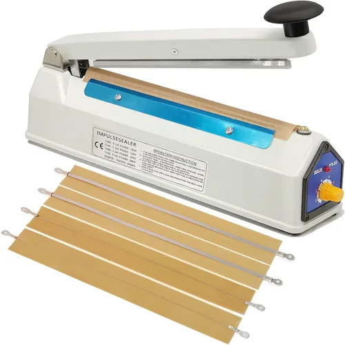 Vista 10 de Sellador térmico de 16 pulgadas para bolsas de plástico, sellador térmico de bolsas de plástico de metal, sellador térmico de bolsas de mylar