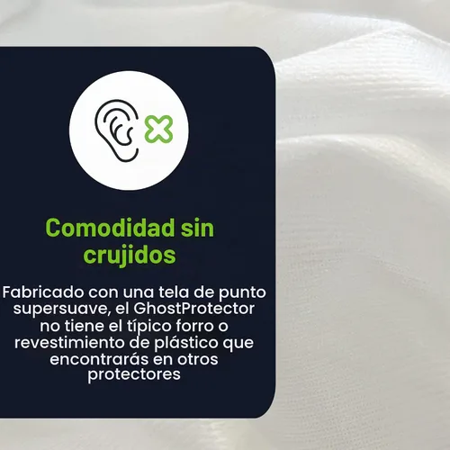 Vista 4 de GhostBed Protector de colchón impermeable y funda - Sin ruido, ligero, transpirable y sin plástico, tamaño individual