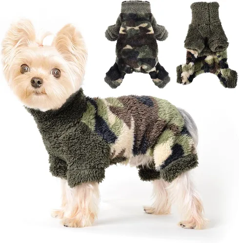 Vista 13 de Suéteres para perros pequeños para invierno, pijamas de perro de tamaño pequeño para niños y niñas, ropa de forro polar para mascotas, atuendo