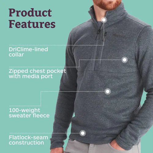 Vista 4 de MARMOT Men's Drop Line 12 Zip Fleece Jacket