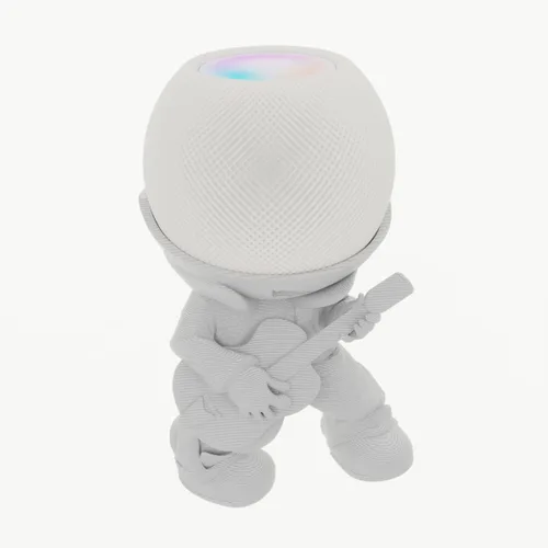 Vista 5 de Splin Soporte de mesa compatible con Amazon Alexa Smart Speaker Echo Dot (4ª y 5ª generación) y Apple HomePod Mini, Vegas Boy (blanco)