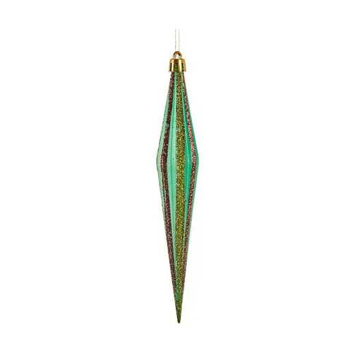 Vista 2 de Adorno Navideño Krist+ Rojo Verde Dorado 3 x 8,5 x 19 cm Alargado