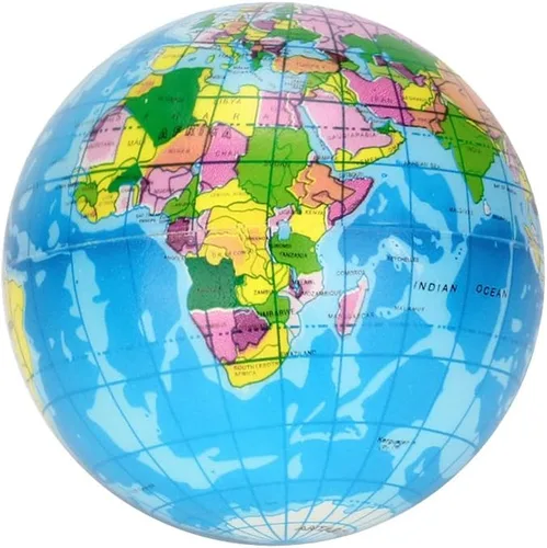 Vista 6 de Mini bola de estrés para niños y adultos, globo de mapa mundial, bola de estrés, juguete sensorial para aliviar el estrés y la ansiedad, juguete