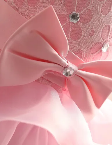Vista 6 de NNJXD - Vestido de niña con volados y encaje, para fiesta o boda