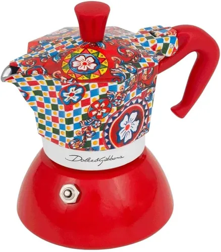Vista 2 de Bialetti Dolce & Gabbana MOKA INDUCTION 4 tazas, seguro para inducción y fuego abierto (máquina de café, máquina de café espresso, Makinetta)