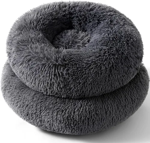 Vista 2 de Camas para gatos de interior, cama redonda para perros pequeños, color gris Gris-oscuro