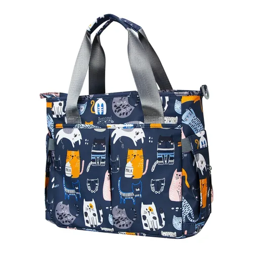 Vista 9 de Bolsa de pañales impermeable para mamá y papá, bolsas de viaje medianas multifunción (búho lindo)