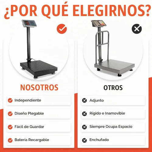 Vista 5 de Houseables Báscula industrial, báscula de plataforma, 600 libras, grande, máquina de peso para equipaje, envío, paquetes, piso, comercial