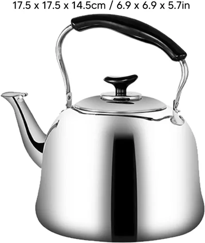 Vista 2 de Hervidor de té silbante, estufa de hervidor de té de acero inoxidable de 2L con mango anti-caliente, ollas de té hirviendo de agua caliente