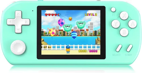 Vista 8 de Juegos de mano para niños con 218 juegos de video incorporados, juguetes de viaje portátiles para niños de 4 a 13 años con batería recargable, Azul
