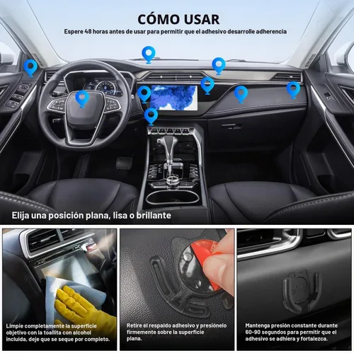 Vista 5 de Soporte multisuperficie para automóvil, paquete de 2 unidades compatible con soportes Popsocket, accesorios de soporte de dispositivos manos libres