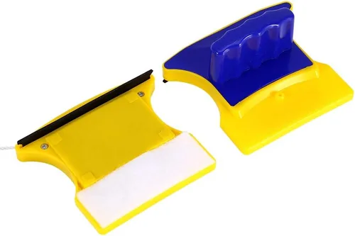 Vista 6 de Herramienta magnética para limpiar ventanas de doble cara, limpiador de vidrio con 2 algodón de limpieza extra, kit de limpiacristales para el hogar