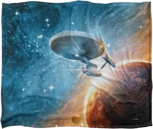 Vista 2 de Star Trek Final Frontier - Manta con licencia oficial de tacto sedoso, súper suave, 50 x 60 pulgadas