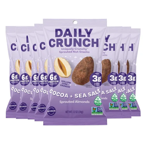 Vista 8 de Daily Crunch Almendras germinadas, churro de canela, paquete de aperitivos