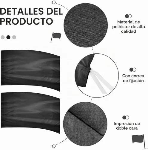 Vista 4 de 2 banderas de protección de color negro de 36 x 54 pulgadas, bandera