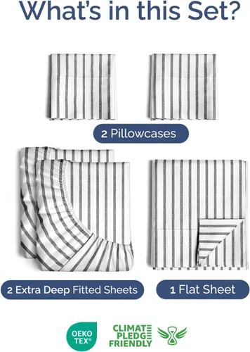 Vista 237 de Extra Deep Twin XL Sheet Set - 3 Piece College Dorm Room - White 01-Blanco