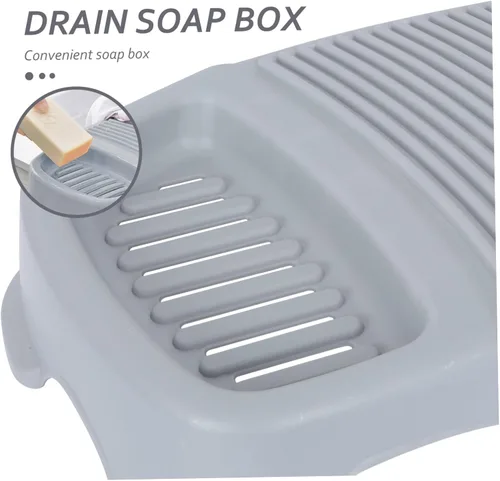 Vista 8 de SHOWERORO Tabla de lavado a mano, tabla de lavar a mano, antideslizante, mini tabla de lavar para dormitorio, ahorro de espacio, fácil de limpiar
