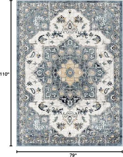 Vista 2 de LUXE WEAVERS Alfombra marroquí bohemia, 6 x 9, azul