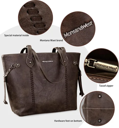 Vista 3 de Montana West Tote Bags for Women Shoulder Purses and Handbags Top Handle