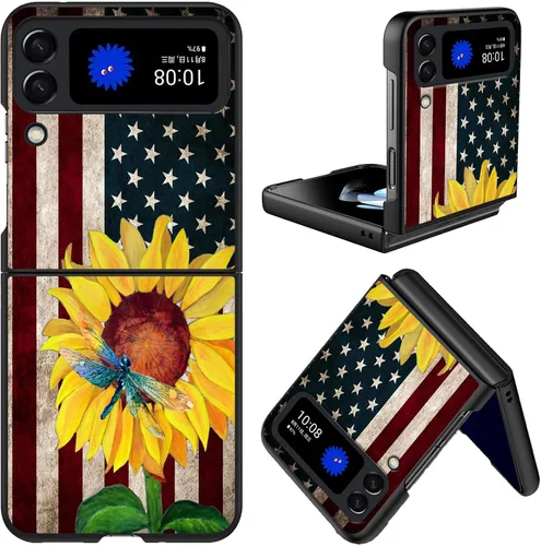 Vista 11 de Diseñada para Samsung Galaxy Z Flip 4 5G, funda rígida para teléfono de PC, a prueba de golpes y caídas, patrones de moda para una protección Gatos