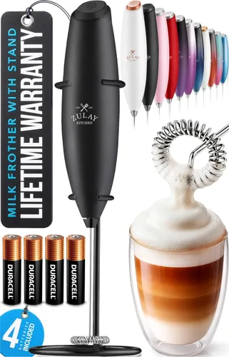 Vista 77 de Zulay Kitchen Potente varita espumadora de leche con 2 baterías Duracell – Mezclador de bebidas portátil ultrarrápido – Máquina de espuma eléctrica