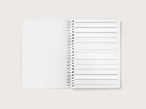Vista 4 de Cuaderno personalizado de ramas de olivo, libro de tapa blanda en espiral forrado o sin forro, diario de corona de vegetación con nombre, cuaderno