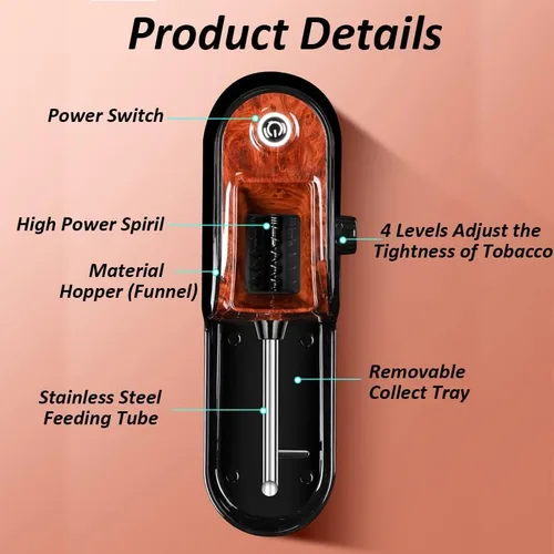 Vista 2 de Máquina de laminación de cigarrillos eléctricos, fabricante de inyector de tabaco portátil, máquina automática de inyección de cigarrillos fibra