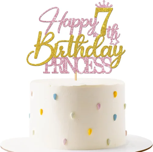 Vista 8 de Decoración para pastel de princesa de primer cumpleaños, suministros para pastel de primer cumpleaños para niña, decoraciones de fiesta