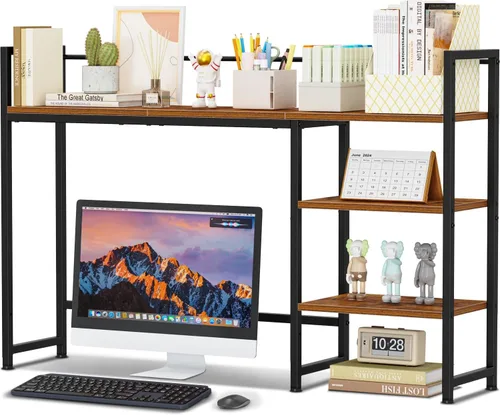 Vista 10 de Snughome Estante de Escritorio, Gabinete de Escritorio de 38.6" para Monitor de Computadora, Estante Organizador de Escritorio, Estante