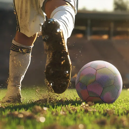 Vista 7 de Balón de fútbol reflectante con bomba, brillante tamaño 5 para niñas, pelota de fútbol de entrenamiento para jóvenes y adultos