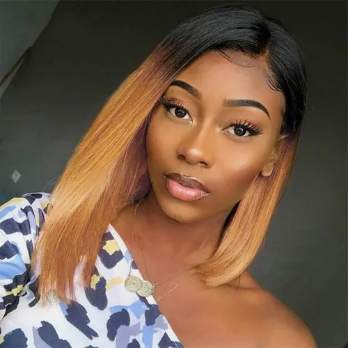 Vista 25 de Peluca Bob de pelo humano 13x4 encaje frontal HD estilo Bob corta y recta con parte lateral para mujeres negras, pelo humano prearrancado, sin De
