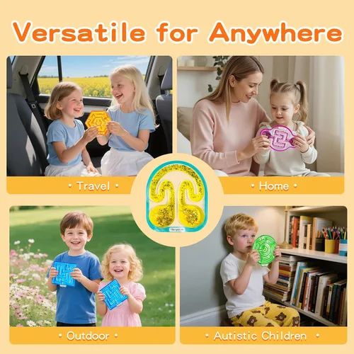 Vista 5 de Juguetes Fidget Blandos - Paquete de 5 Laberintos Sensoriales Fidget para Ansiedad y Alivio del Estrés, Niños con Autismo Artículos de Rincón