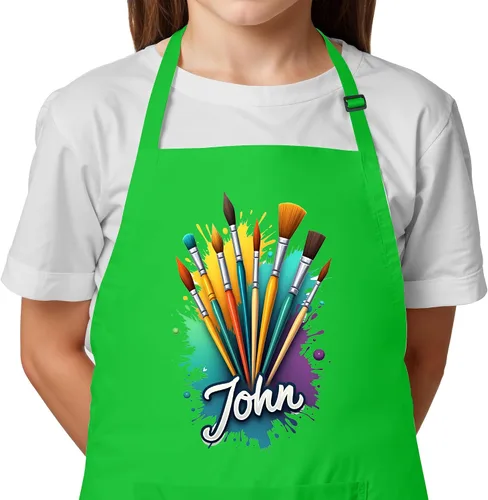 Vista 11 de Delantal para niños con nombre personalizado, ideal para pintar y manualidades, regalo de Navidad unisex para niños y niñas, relleno perfecto