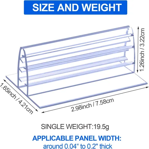 Vista 5 de OIIKI 6 soportes autoadhesivos para protección contra estornudos, soporte de paneles acrílicos, para sujetar y alinear paneles de plexiglás