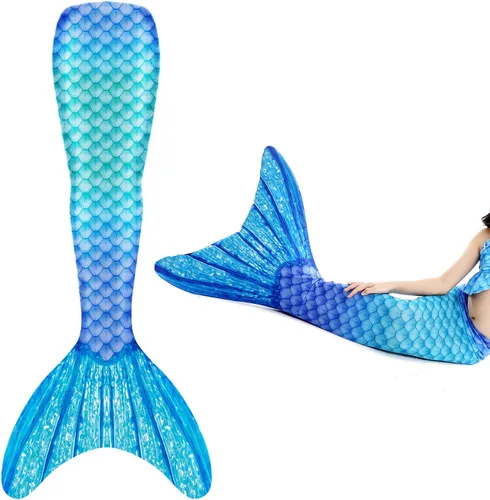 Vista 2 de Disfraz de sirena a juego con cola de sirena para mujer