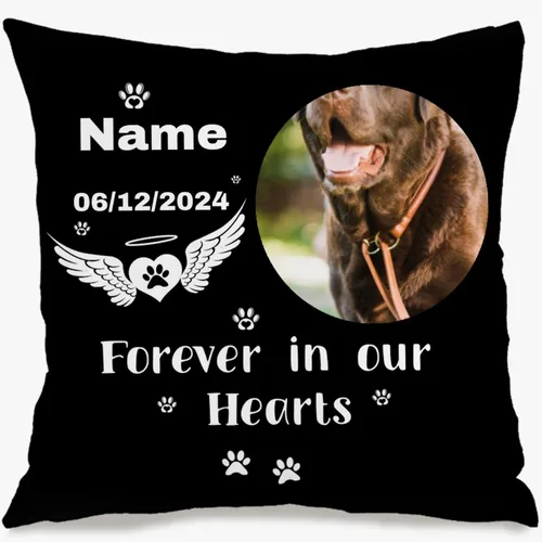 Vista 6 de Custom Single Photo Pillow Case Designed with Your Picture and Added Words producing a Decorative Throw Pillow That Makes Home Spaces Cozy and